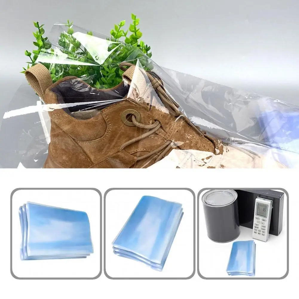 

Transparent 100Pcs Unique Flat Heat Shrink Bags PVC Shrink Bags Practical for Packaging