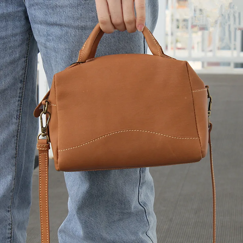 

2021 Handbags Women Bags Natural Cowhide Shoulder Bag Female Messenger Bag Retro Classic Genuine Leather Top-Handle totes Small