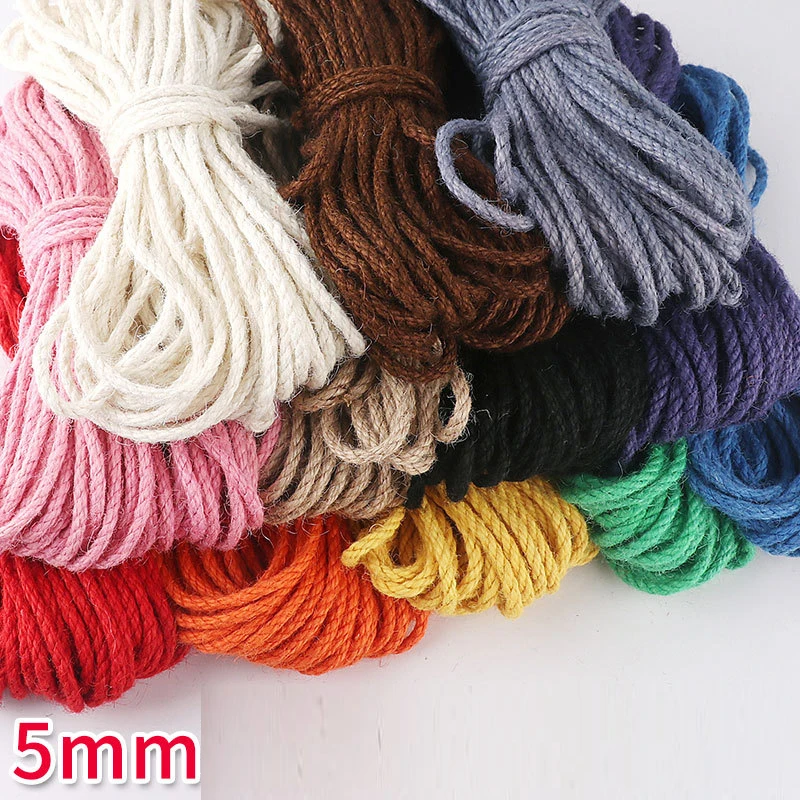 5 мм 20 м цветной нитевой шнур ручной работы сделай сам бежевый витой хлопковый