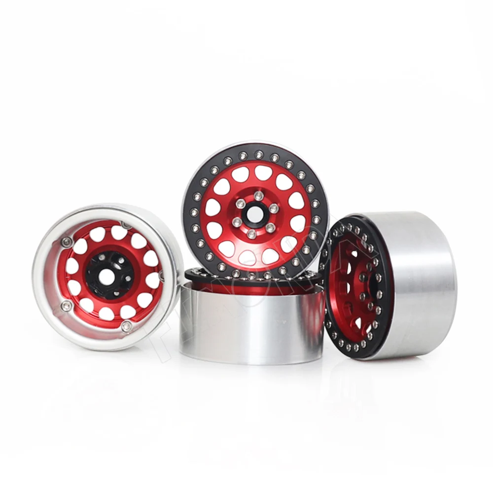 

4pcs Aluminum Alloy 2.2inch Beadlock Wheel Rims for 1/10 RC Rock Crawler Axial SCX10 90046 RR10 WRAITH Traxxas TRX4 Tamiya CC01