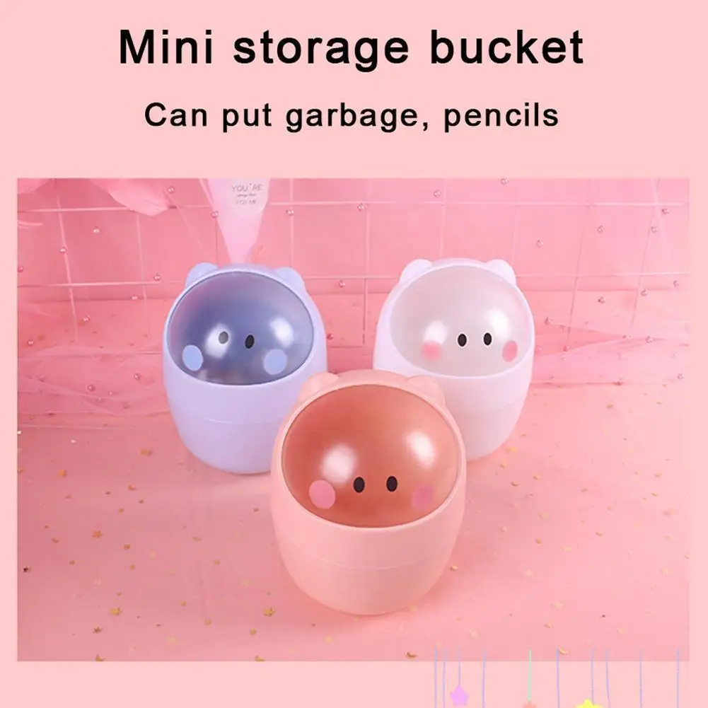 

Creative Desktop Mini Flip Garbage Storage Bucket Cartoon Accessories Trash Pig Desk Office Bucket Waste Can Household Cont Z3P1