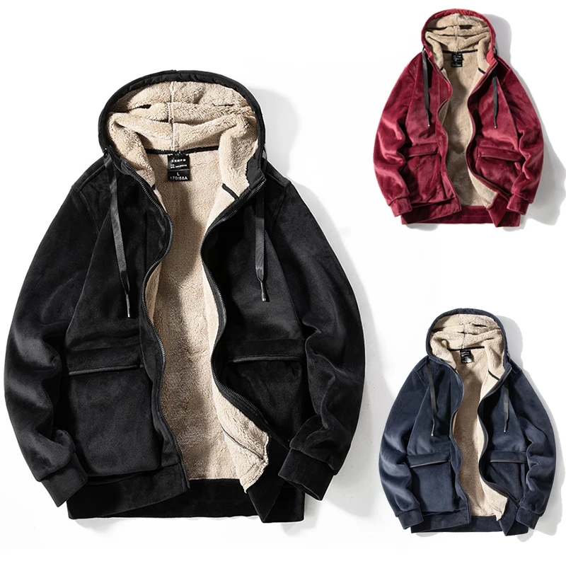 2021 новые мужские шерстяные куртки с капюшоном из овечьей шерсти осенние мягкие