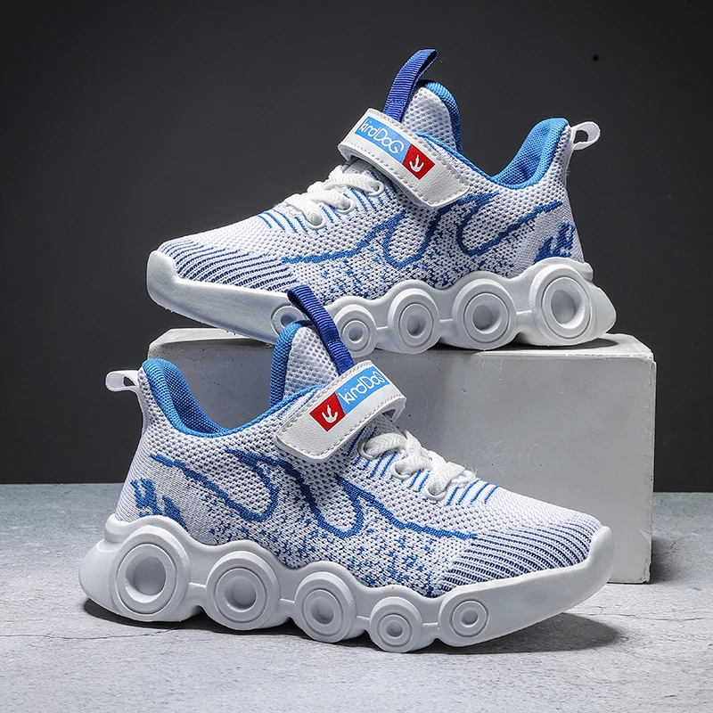 

2022 Children's Shoes Fashion Boys Sports Shoes Kids Nitting Mesh Running Shoes Basketball Game Non-slip New Breathable Leisure