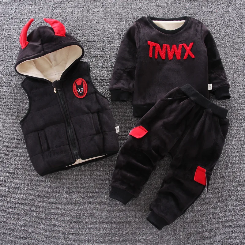 

Boys Winter Clothing Set Thicken Suit 2020 New Baby Warm Three-Piece Set 0-4 Years Toddler Winter Clothes Cartoon Fall Outfits