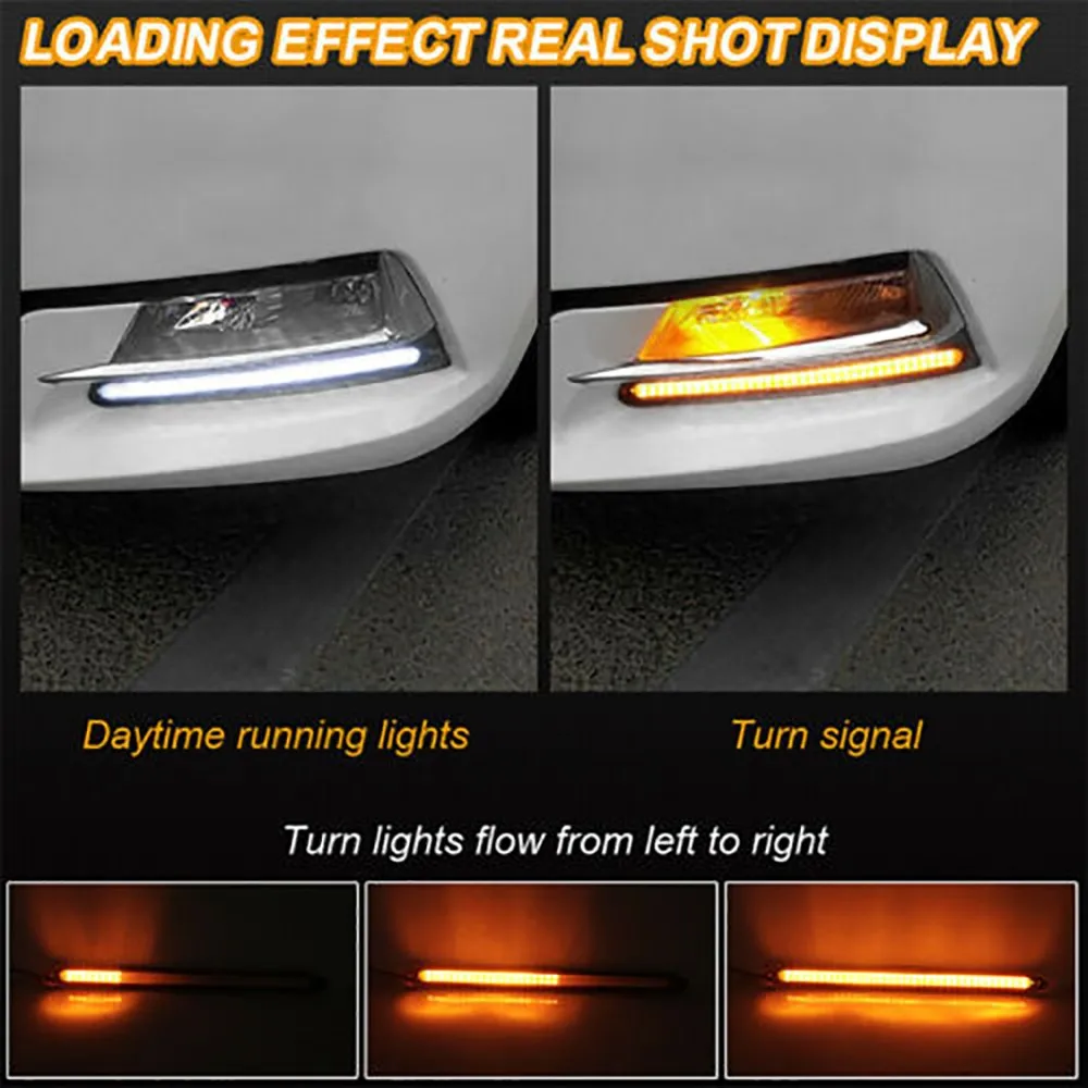 

DC 12V Daytime Running Light DRL LED Strip White Yellow Waterproof 24CM