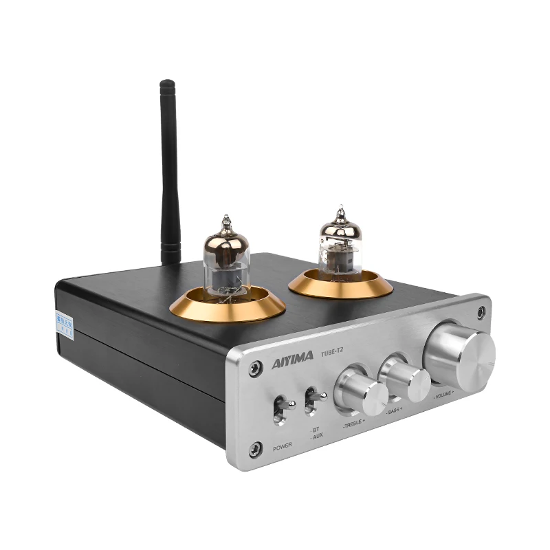 Silver AIYIMA 6J1 ламповый усилитель предусилитель HiFi Bluetooth 5,0 предусилитель аудио усилитель с высокими басами Регулировка тона домашний звуковой кинотеатр - Цвет: Silver