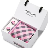 brand fashion brand many color 7 5 cm tie hanky cufflink set tie necktie box formal clothing geometric dropshipping office