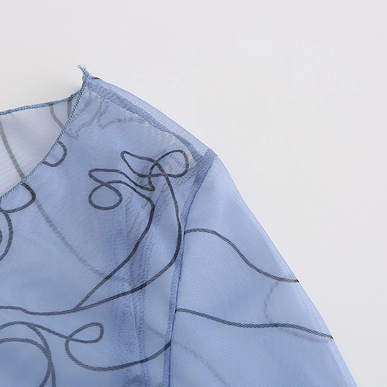 

40# Sexy Wrap Hip Mini Dress Women Face Print Mesh Summer Dress 2021 O Neck Long Sleeve Perspective Bodycon Dresses Vestidos