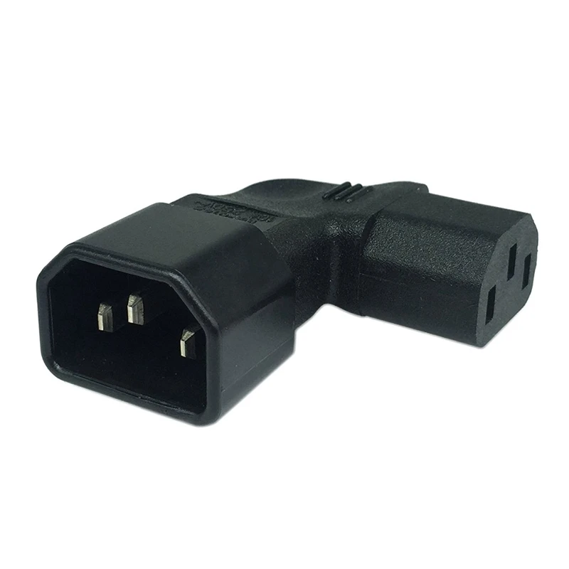 2 шт. правый/левый угол IEC 320 C14 3-контактный штекер к C13 женскому PDU PSU UPS адаптер