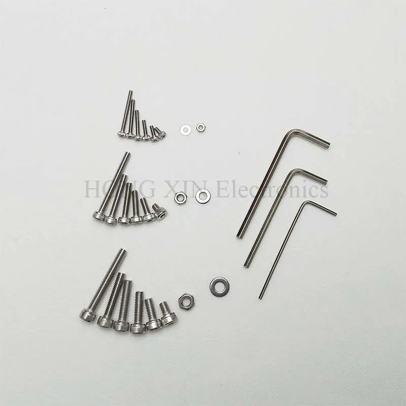 1080pcs bolt kit Stainless Steel Screw M2/M3/M4 Hex Socket Bolt and Nuts Washers with Wrench Set | Обустройство дома