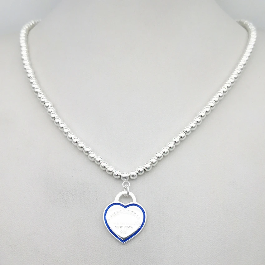 

Contracted joker boutique hanging heart beads necklace 8 mm