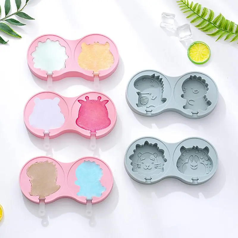 

100% New High Quality Practical and durable ice cube mold Cartoon Popsicle Mold Ice Box Home Decor Room Kitchen Accessories