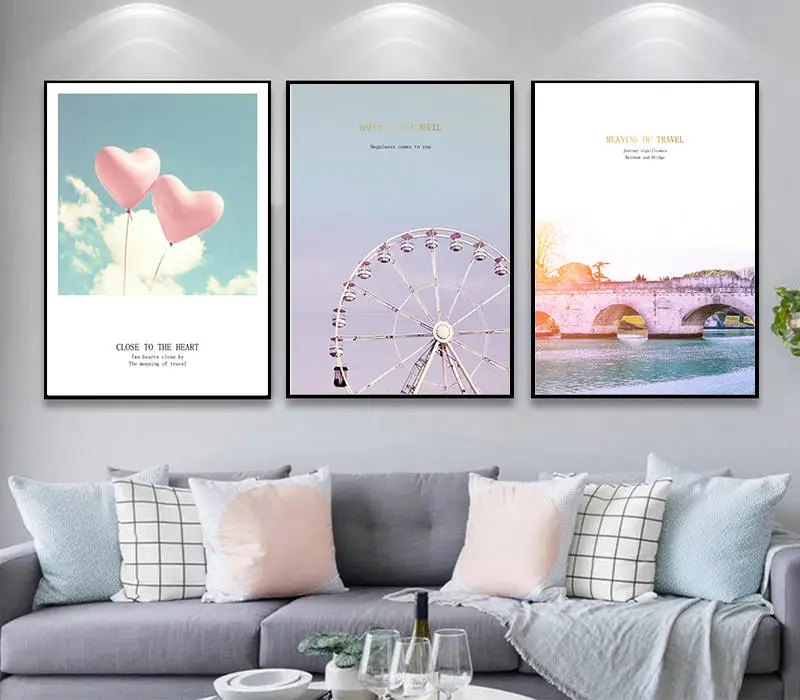 Скандинавский стиль Ins декоративная живопись колесо обозрения воздушный шар