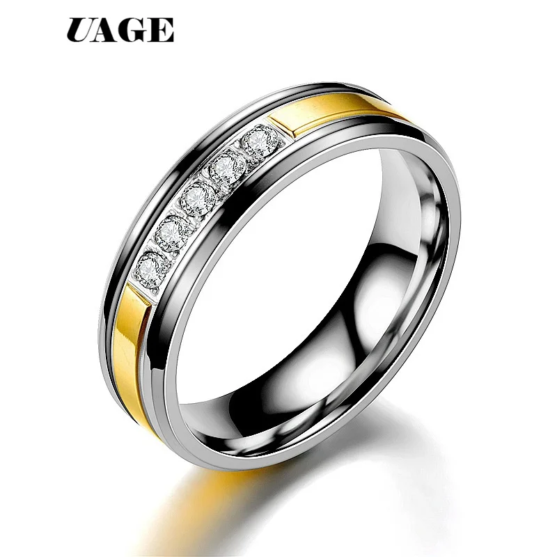Кольца женские из титановой нержавеющей стали черного и серебряного цвета с