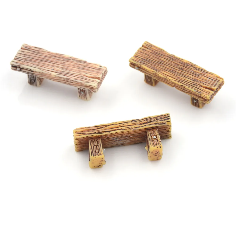 

Benches Miniature Ornaments Fairy Garden Bonsai Decor Dollhouse Accessory Chair Stool Fairy Garden Miniatures Decor 3Pcs