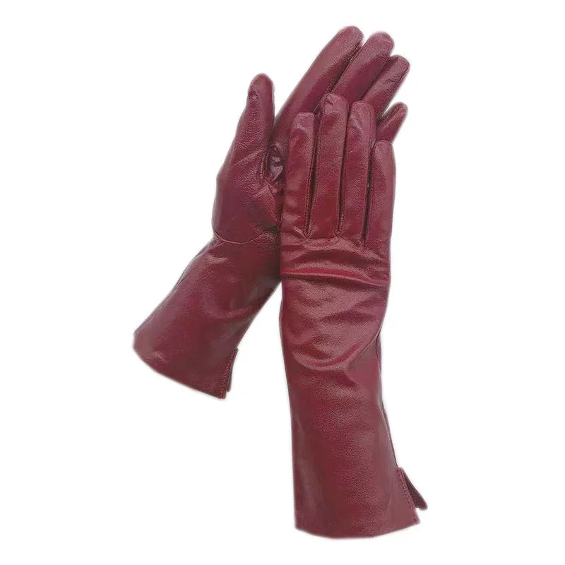 Кожаные перчатки зимние женские модные новые из овечьей кожи кожаные с рукавами