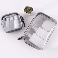 clear cosmetic bags women waterproof travel bathroom toiletry storage container zip bags portable transparent make up bag daily