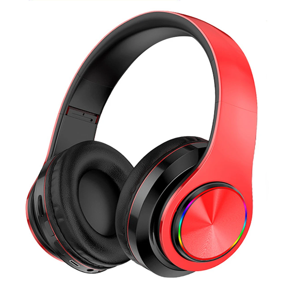 

LED HIFI Stereo Headphones Wireless Bluetooth Music Headset and support SD Card for Gift