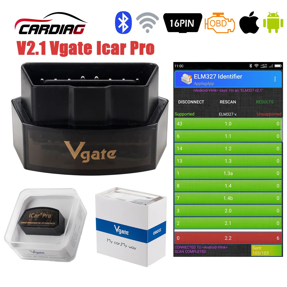 Vgate iCar Pro ELM 327 OBD2 сканер Bluetooth 4,0 wifi для Android/IOS OBD Автомобильный диагностический инструмент V2.1 iCar Pro считыватель кодов