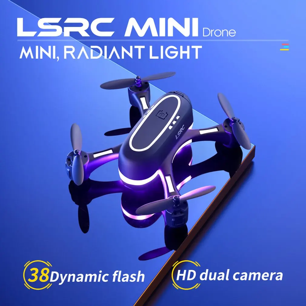 

2021 Новинка LSRC Радужный мини-Дрон 480p 720P HD Двойная камера Wi-Fi FPV удержание высоты одна кнопка возврата Квадрокоптер RC Дрон детский подарок