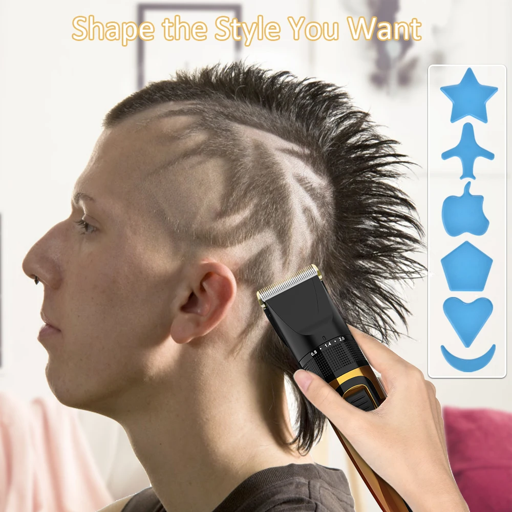 Electric Hair Clipper Set Low Noise Trimmer Cutting Machine Beard Shaver Trimer For Men Barber Hairs Shaving comb scissors | Красота и