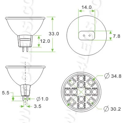 MR11 Светодиодная лампа 12 шт. SMD5050 AC/DC 12/24 в стеклянная крышка дисплея
