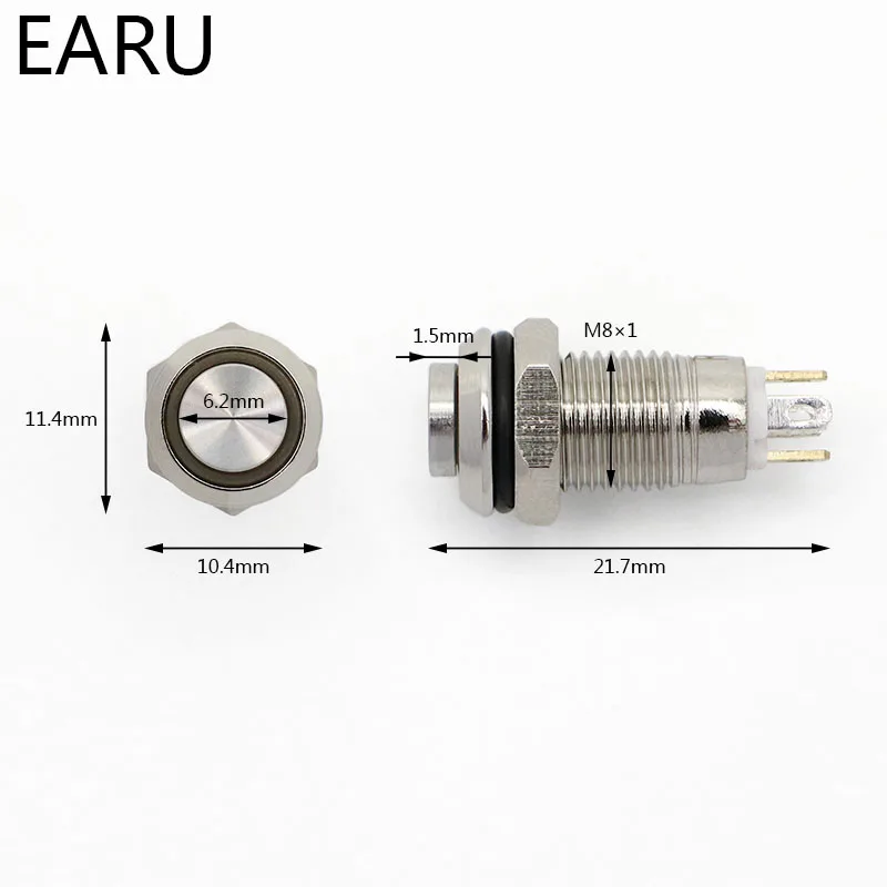 Водонепроницаемая фиксация 8 мм высококруглая металлическая кнопочная кнопка из