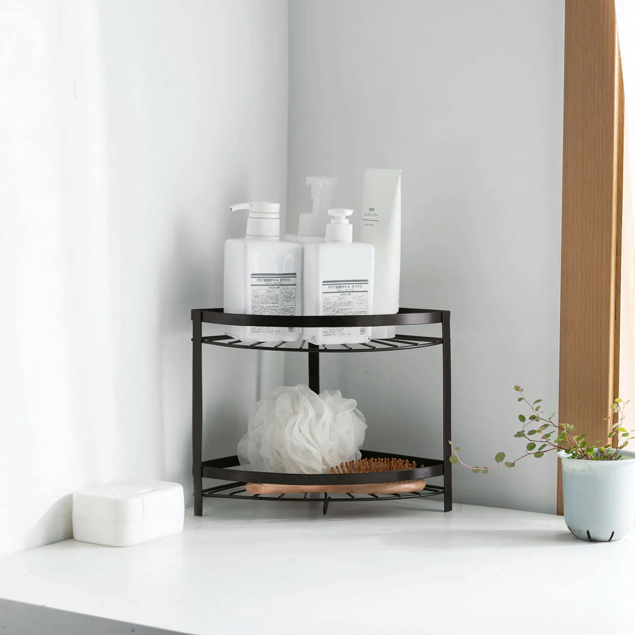 Высококачественная железная полка для ванной комнаты Настольный стеллаж