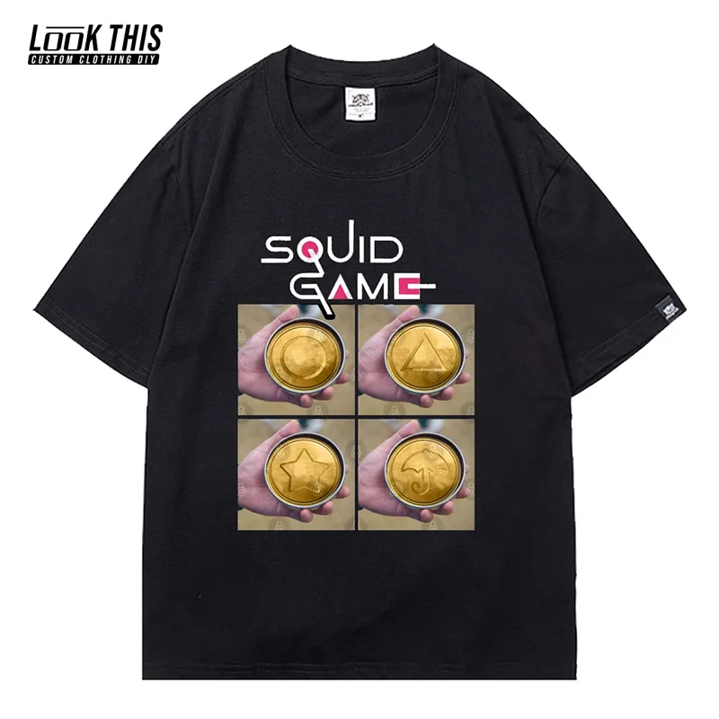 

Squid Game Korea Show Men T-shirt Oversized T-shirt Hot TV Same Print Tees Unisex Short Sleeve New Summer Squid Game Clothes