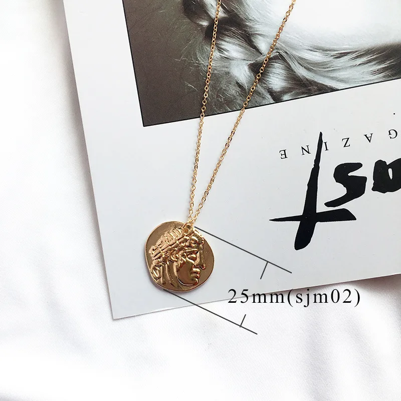 Женское винтажное ожерелье-чокер цепь золотого цвета с монетницей массивное