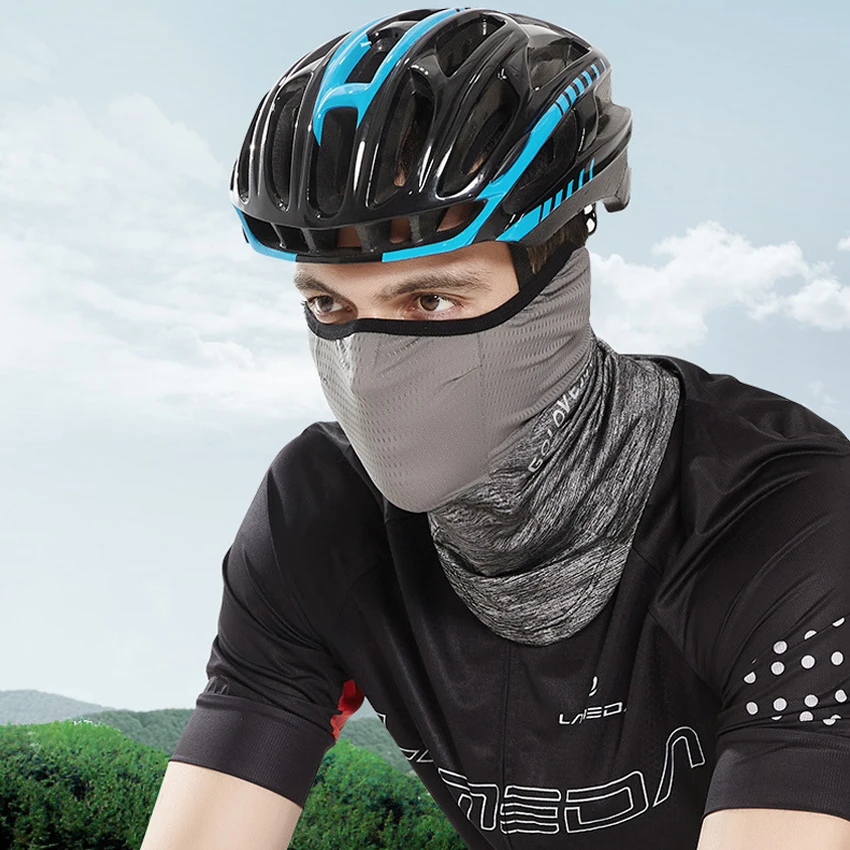 

Sun-proof Riding Face Shield Ice Silk Summer Men Scarf Neck Gaiter Outdoor Headscarf Breathable Dust-proof Ear Hanging Bandana