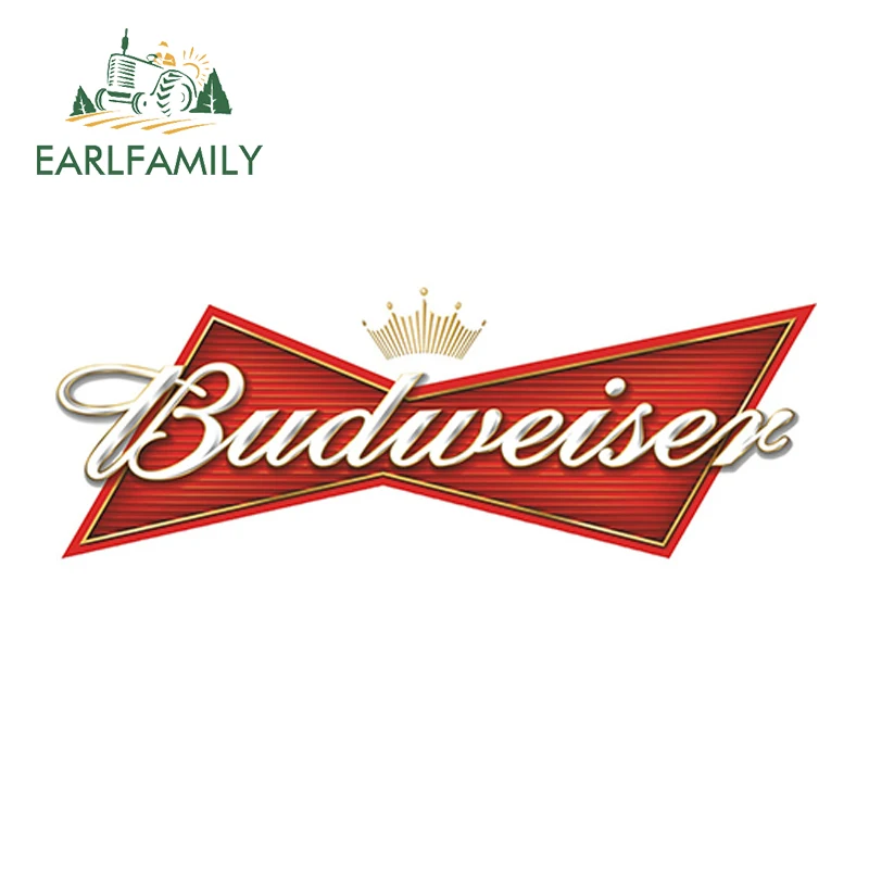 EARLFAMILY, 13 см x 4,6 см, наклейка Будвайзер, наклейка на окно, бампер, окно, бар, стена, Авто, мотоцикл, наклейка, сделай сам, украшение