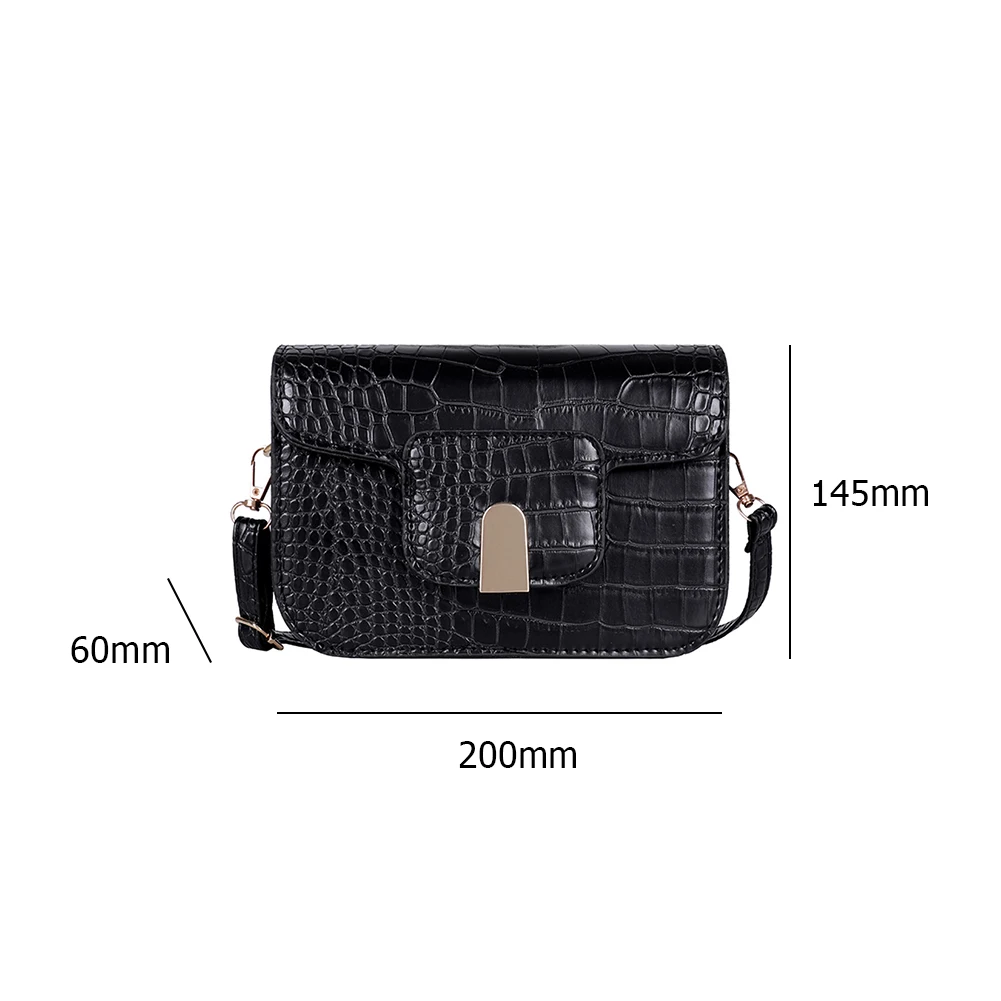 

PU Leather Women Shoulder Handbags Stone Pattern Solid Color Elegant Female Small Messenger Crossbody Bag Ladies Retro Purse