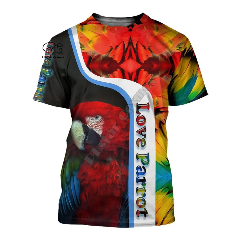 Футболка унисекс летняя с рисунком животных птиц попугаев голубей | Мужская