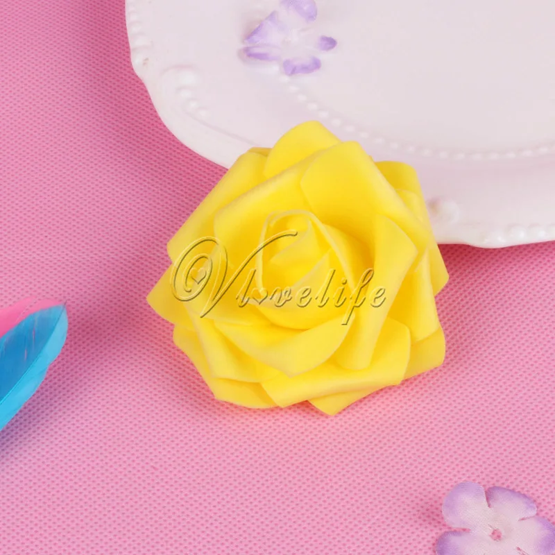 100 шт ПЭ пена Роза голова цветка 7 см искусственные розы букет ручной работы