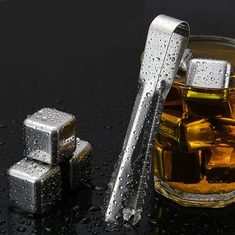 1 Pcs Stainless Steel Ice Cubes Reusable Chilling Stones For Whiskey Wine Keep Your Drink Cold Longer |