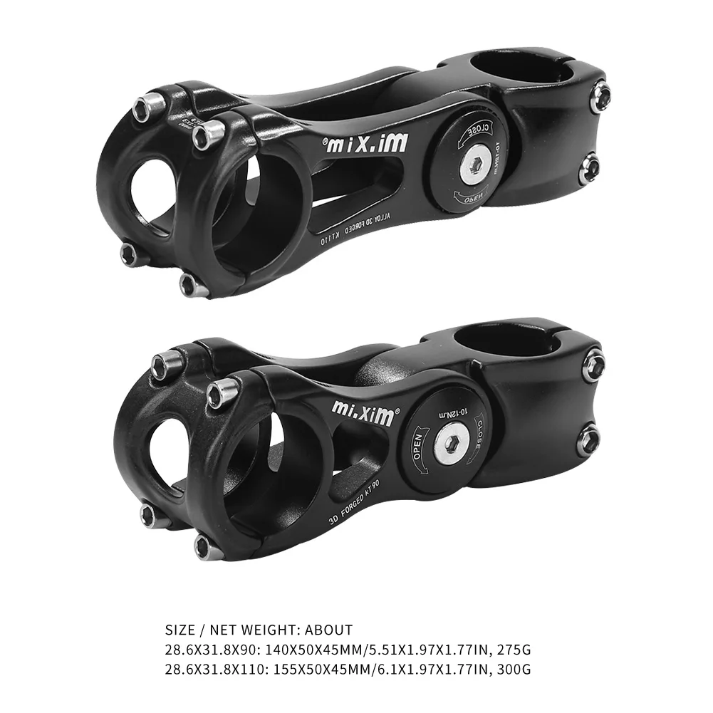

Mi Xim Bicycle Stem 90/110mm Ultralight Aluminum Alloy Adjustable MTB Road Bike Handlebar Stem Riser Bicycle Accessories