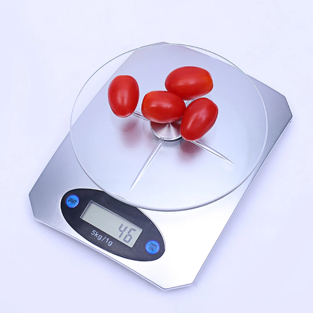 

5kg/1g Household Kitchen Digital Scale with Glass Tray LCD 2xAAA Battery Food Baking Cake Cookies Dessert DIY Weight Measurement