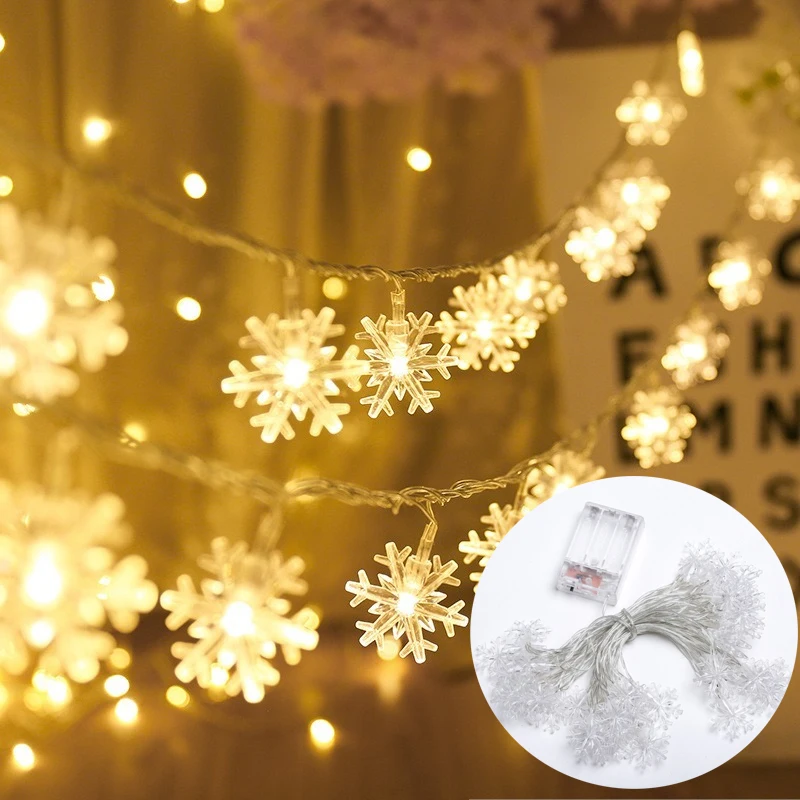 

Led Lights Snowflake Garland on The Window Christmas Lights Curtains Room Decoration Accessories Christmas Fairy Lights Navidad