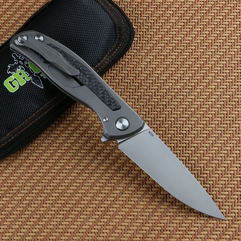 Складной нож Green thorn Flipper клинок 95 K110 с титановым лезвием и подшипниками из