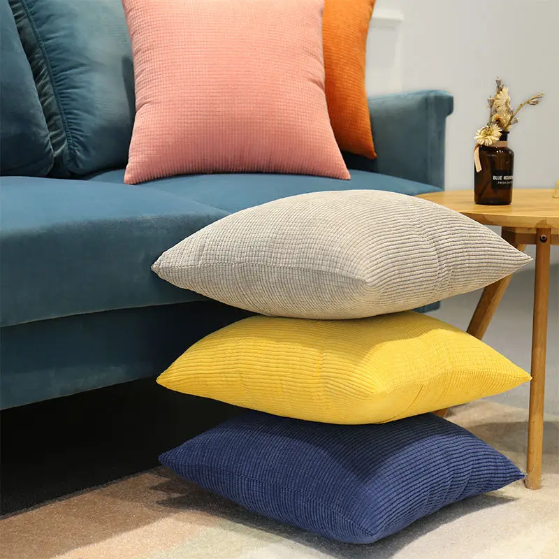 

Pillowcase 2pcs 45x45 Solid Candy Color Corn Velvet Soft Comfortable Cute Pillow Cases Sofa Living Room Decorative Pillows Cover