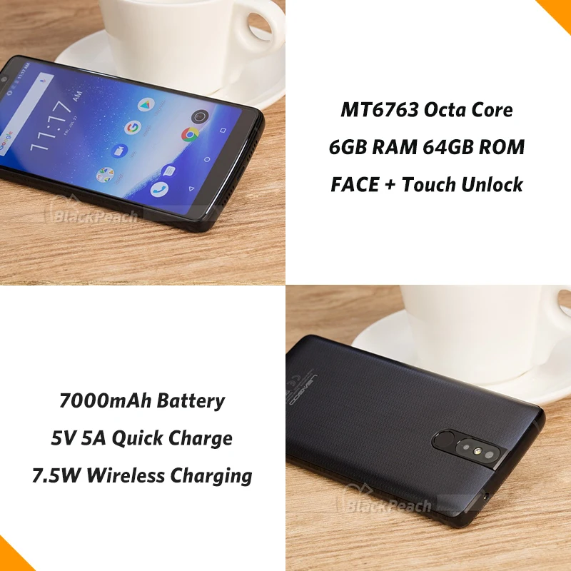 Смартфон LEAGOO POWER 5 99 дюйма FHD + 6 ГБ ОЗУ 64 Гб ПЗУ Android 8 1 Восьмиядерный процессор MT6763V