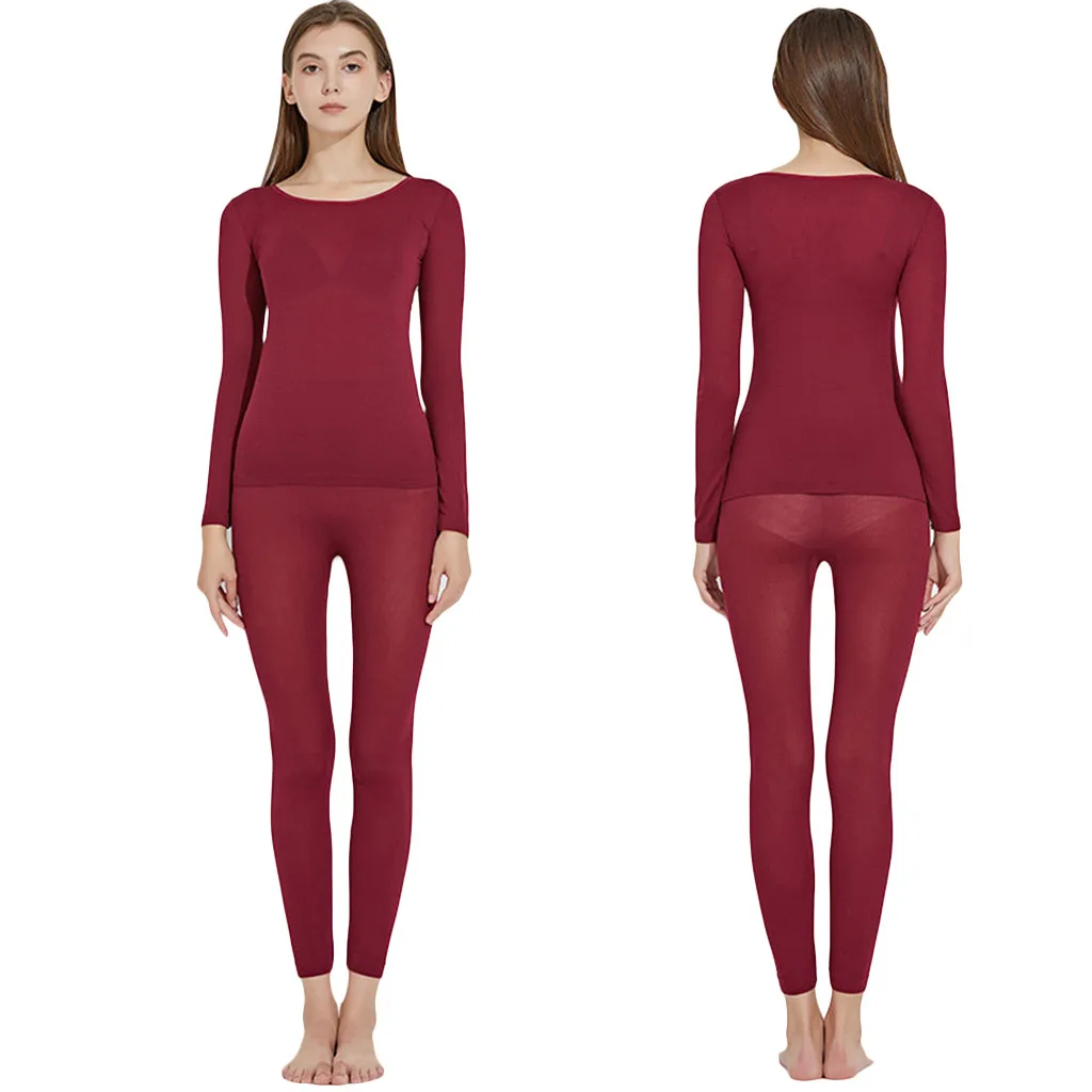 Female Red KLV бесшовные эластичные Термальность нижнее термобелье(верх и низ) для грузовика Man/Новинки для женщин Бесшовные эластичные термобелье комплект - Цвет: Female Red