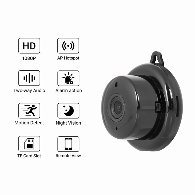 

Мини Wi-Fi IP-камера HD 1080P Беспроводная внутренняя камера ночное видение двухстороннее аудио Обнаружение движения Радионяня V380