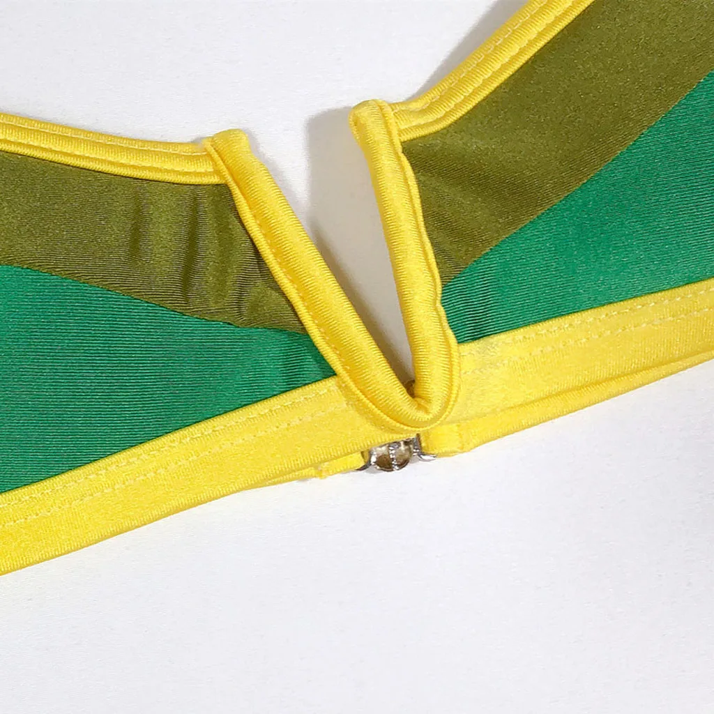 Модные сексуальные бикини 2020mujer женские Лоскутные пуш-ап купальный костюм с