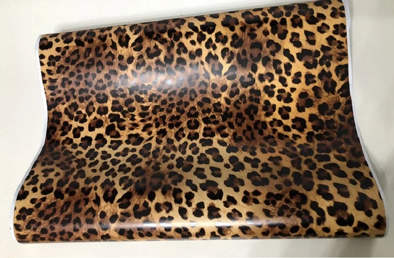 

( leopard grain) vinyl Self adhesive Wallpaper Waterproof Wall paper Wall Sticker Home DIY Decoration WallPapers Retro Roll