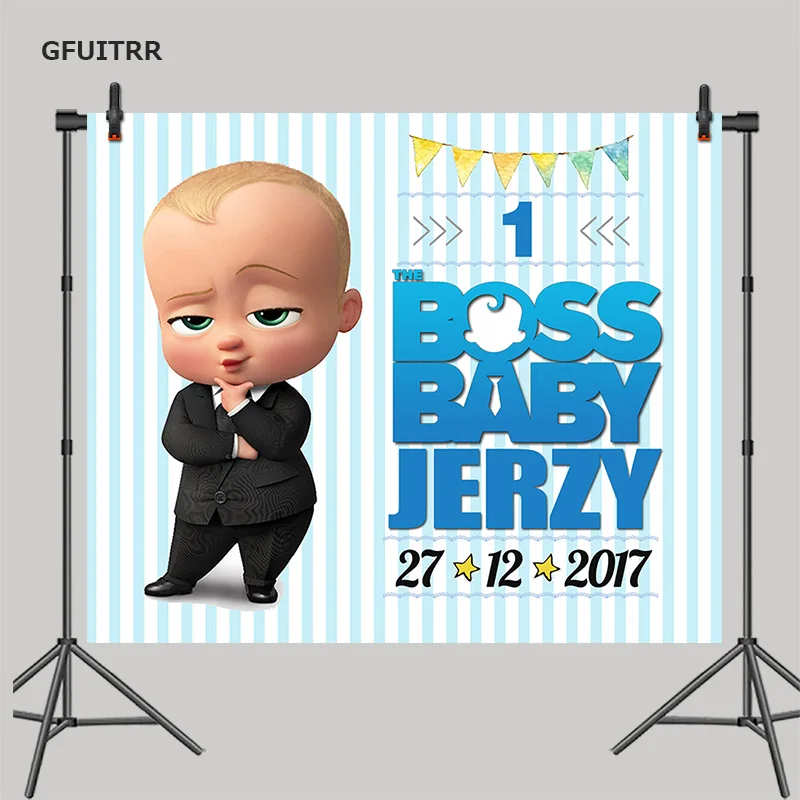 GFUITRR босс ребенок фотография фон новорожденный день рождения фото синие полосы