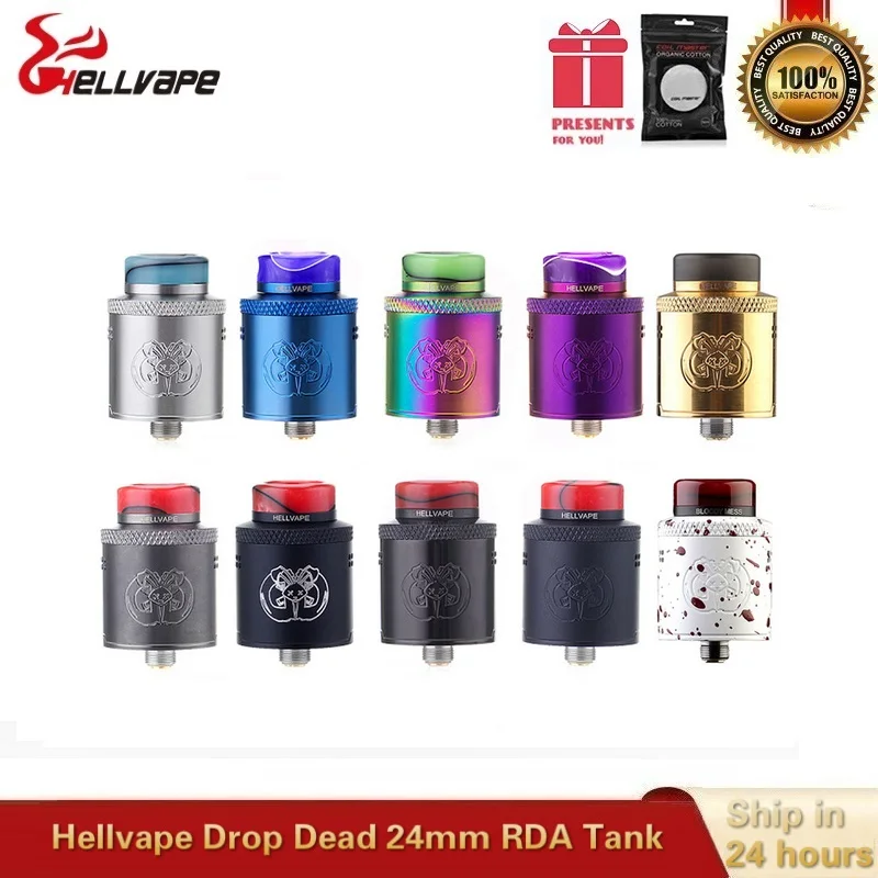Электронные сигареты Hellvape Drop Dead RDA Tank 24 мм Одна двойная катушка строит BF Squonk Pin для