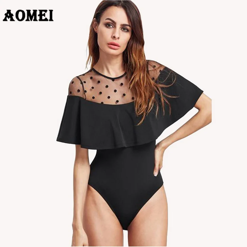 Женский боди комбинезон из лоскутного кружева сексуальный тюль прозрачные