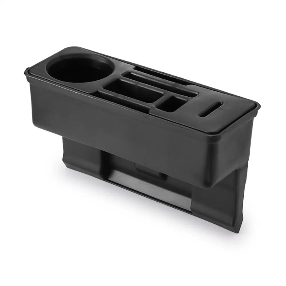 

Car Seat Slit Storage Organizer Console Side Pocket Auto for Seat Space Pocket Organizer with Coin Box and Cup Holder Dropship